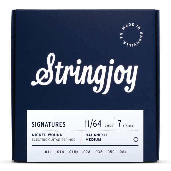 Stringjoy Signatures | 7 String Balanced Medium Gauge (11-64) Nickel Wound Electric Guitar Strings [New]