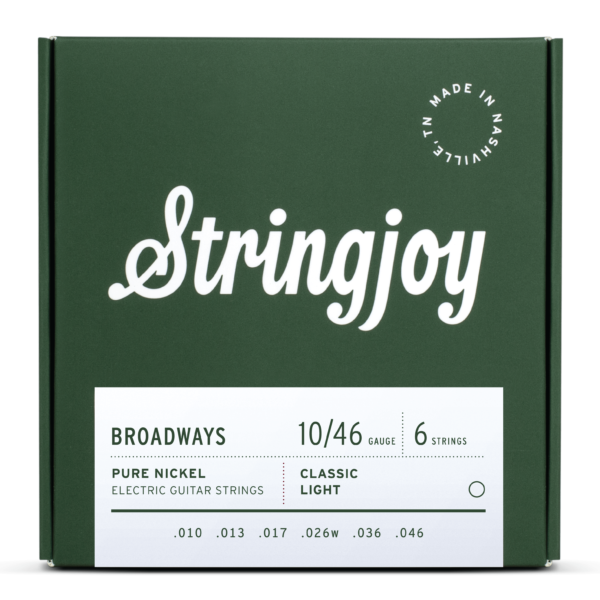 Stringjoy Broadways | Classic Light Gauge (10-46) Pure Nickel Electric Guitar Strings [New]