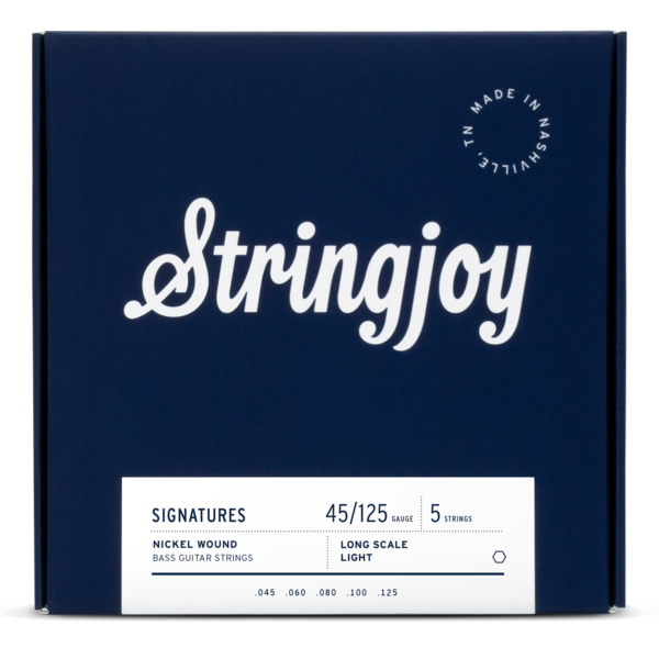 Stringjoy Light Gauge (45-125) 5 String Long Scale Nickel Wound Bass Guitar Strings [New]