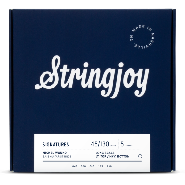 Stringjoy Light Top / Heavy Bottom Gauge (45-130) 5 String Long Scale Nickel Wound Bass Guitar Strings [New]