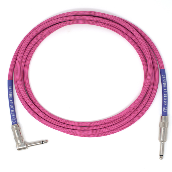 Revelation Cable Company 10'- Pinkurple Instrument Cable- Straight to Right/Angle [New]