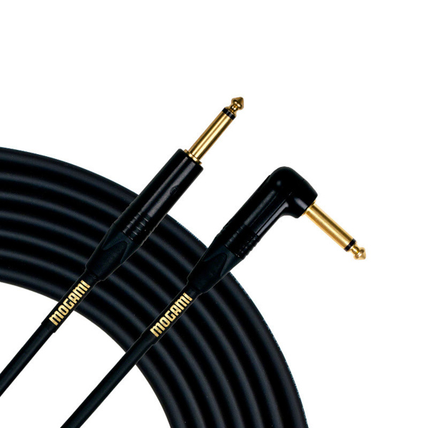 Mogami Gold Instrument Straight to Right/Angle Cable 25-feet [New]