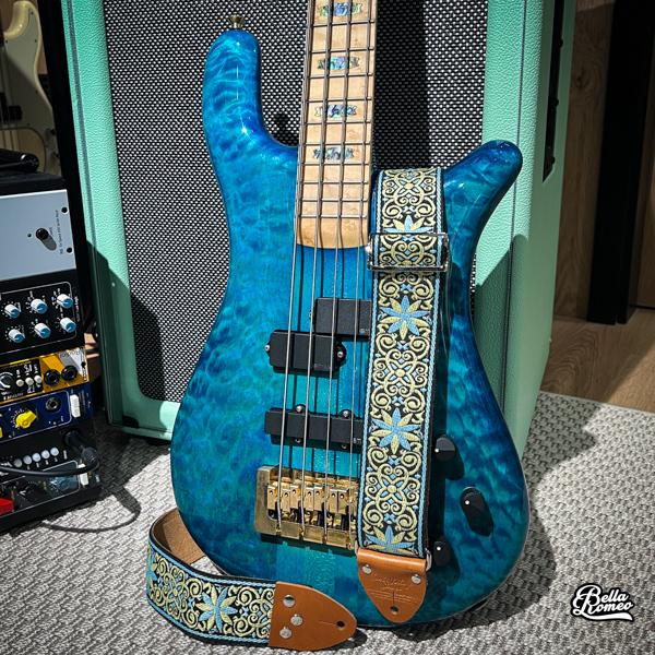 Tom's Vintage Straps Azur 'Dresden' Guitar/Bass Hippie Strap, Camel Leather Ends [New]