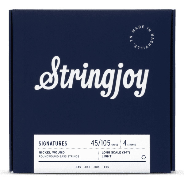 Stringjoy Signatures Light Gauge (45-105) 4 String Long Scale Nickel Wound Bass Guitar Strings [New]