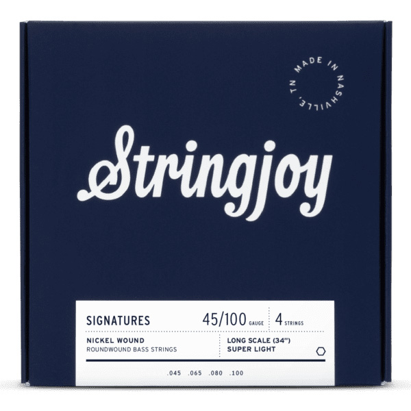 Stringjoy Signatures Super Light Gauge (45-100) 4 String Long Scale Nickel Wound Bass Guitar Strings [New]