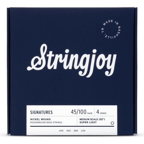 Stringjoy Super Light Gauge (45-100) 4 String Medium Scale Nickel Wound Bass Guitar Strings [New]