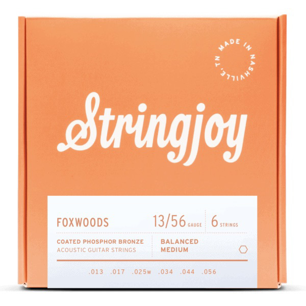 Stringjoy Foxwoods Medium Gauge (13-56) Coated Phosphor Bronze Acoustic Guitar Strings [New]