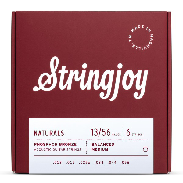 Stringjoy Naturals Medium Gauge (13-56) Phosphor Bronze Acoustic Guitar Strings [New]