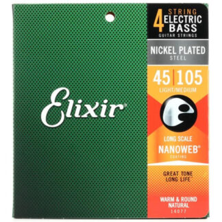 Elixir 14077 Electric Bass Nickel Plated Nanoweb Long Scale 45-105 [New]