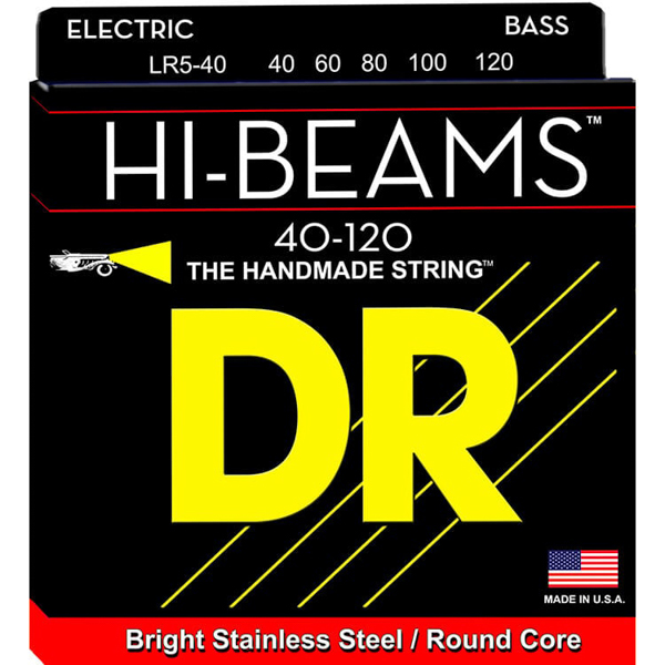 DR HI-BEAM - Stainless Steel Round Core 5 String 40-120  Long Scale Bass Strings