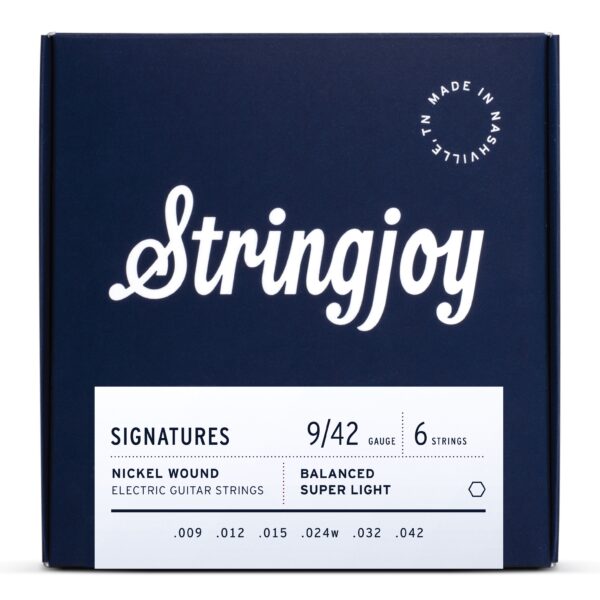 Stringjoy Signatures | Balanced Super Light Gauge (9-42) Nickel Wound Electric Guitar Strings [New]
